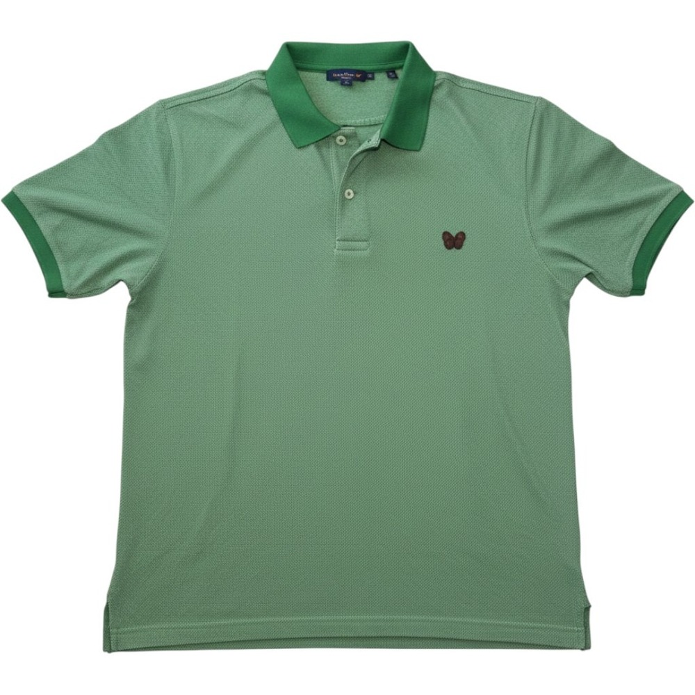 Bottega Veneta Green Cotton Pique Butterfly Logo Polo Shirt Made in Italy Sz 48 - Picture 5 of 9